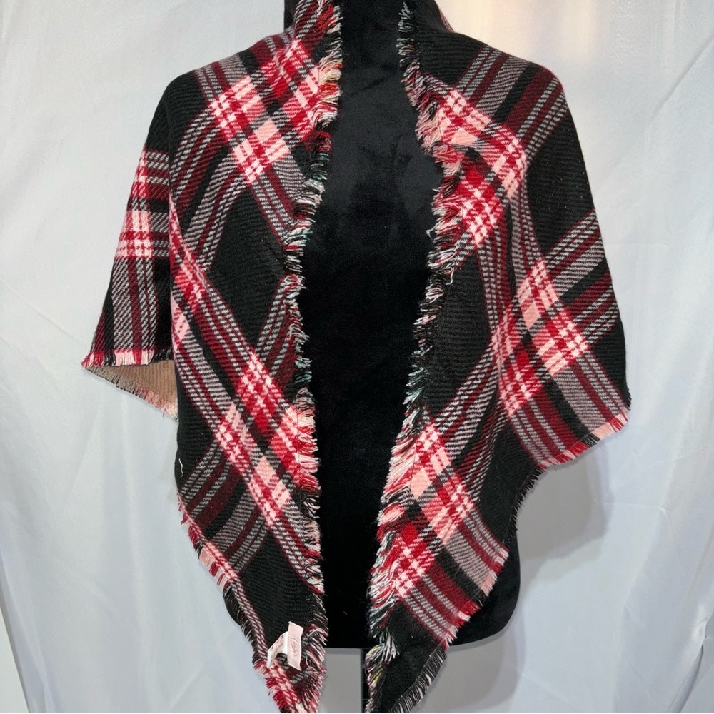 Reversible Shawl Plaid to Floral Romantic Preppy Wrap